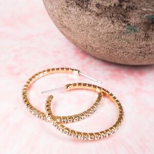 Crystal Avenue Candice Goldtone Hoop Earrings